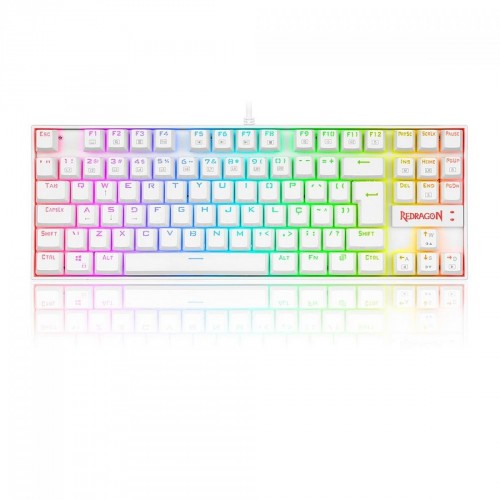 Teclado Mecânico Gamer Redragon Kumara Lunar K552, RGB, Switch Red, ABNT2, White, K552W-RGB (PT-RED)