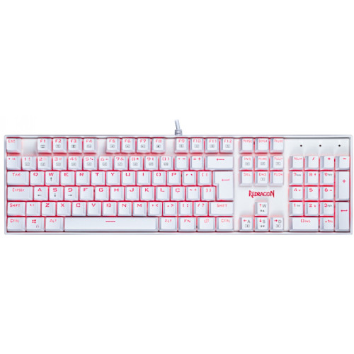 Teclado Mecânico Gamer Redragon Mitra Lunar K551W, Switch Black, ABNT2, White