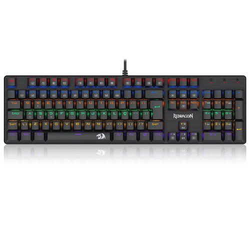 Teclado Mecânico Gamer Redragon Valheim Rainbow, Switch Brown, USB, ABNT2, Full-Size, Black, K608-R (PT-BROWN)