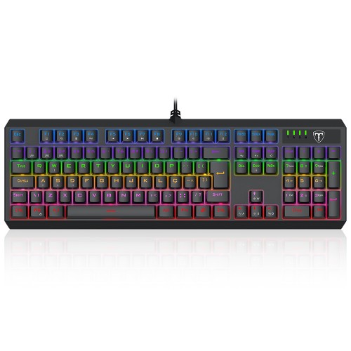 Teclado Mecânico Gamer T-Dagger Axis, Rainbow, Switch Brown, Full Size, ABNT2, Preto, T-TGK329-BR