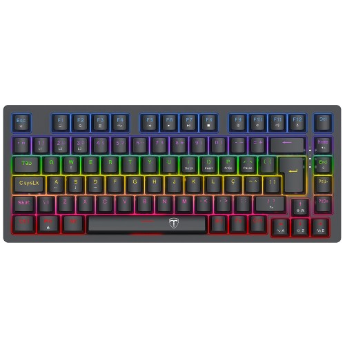 Teclado Mecânico Gamer T-Dagger Megatre, Rainbow, Switch Brown, 75%, ABNT2, Preto, T-TGK326-BR