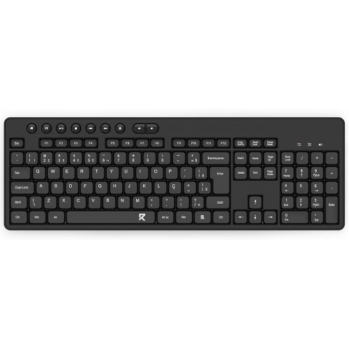 Teclado Office Redragon BK-7092, Wireless, Membrana, Full Size, ABNT2, Low Profile, Preto, BK-7094 PT