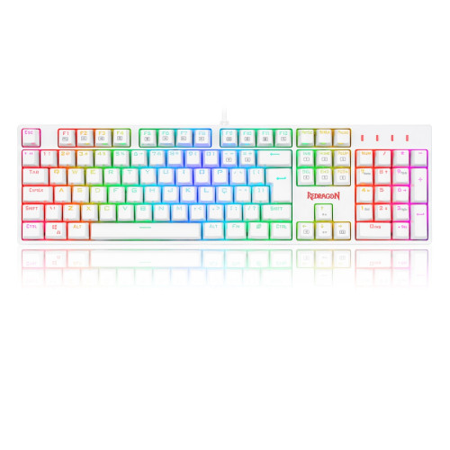 Teclado Óptico Redragon Surara Pro RGB, Switch Blue, White, ABNT, K582W-RGB-PRO (PT-BLUE)