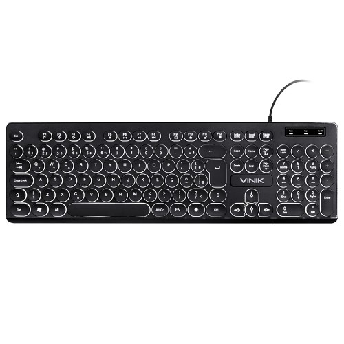 Teclado Vinik Slim Chocolate, Membrana, LED Branco, ABNT2, Preto, TC200