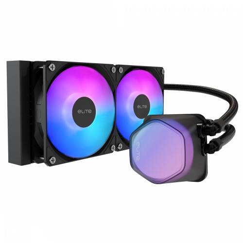 Water Cooler Cooler Master Elite Liquid, ARGB, 240mm, Intel-AMD, Preto, ELW-D24M-A21DA-R1