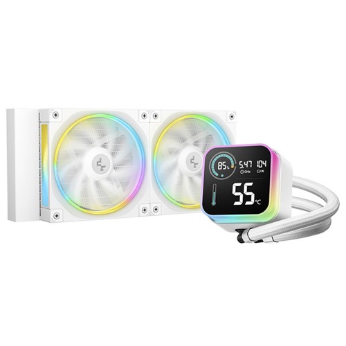 Water Cooler DeepCool LQ240 WH, ARGB, 240mm, Com Display, Intel-AMD, Branco, R-LQ240-WHDSMC-G-1