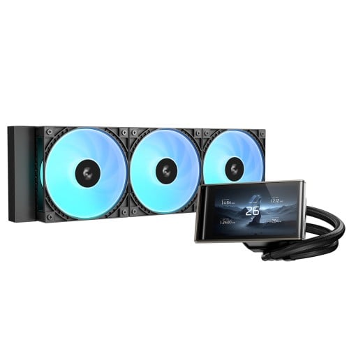 Water Cooler DeepCool LT360 Vision, 120 mm, ARGB, Display LCD, Intel-AMD, Preto, LT360VISION-BKAMMC-G-1