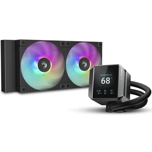 Water Cooler DeepCool Mystique 240 ARGB, 240mm, Display LCD, Intel-AMD, Black, R-LX550-BKADSNC-G-1