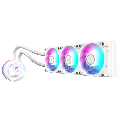 Water Cooler Gigabyte Aorus Waterforce X II 360 ICE, ARGB, 360mm, Display LCD, Intel-AMD, White, GP-AORUS WATERFORCEX II 360I