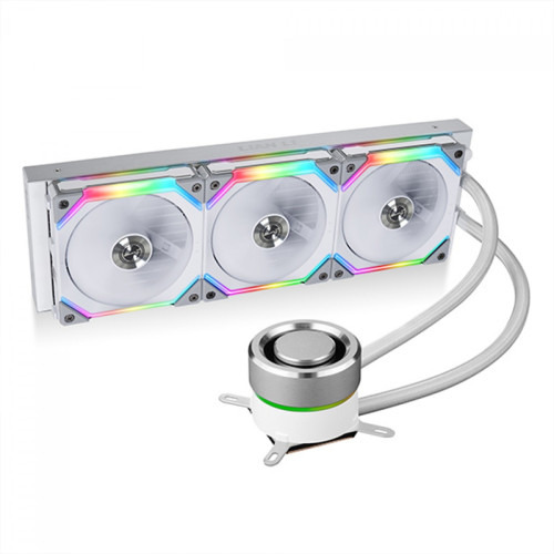 Water Cooler Lian Li Galahad AIO, UNI FAN SL120, RGB 360mm, Intel-AMD, White, Compatível Com LGA 1700, GA-360SLA