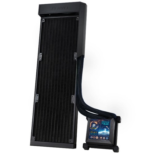 Water Cooler Lian Li Hydroshift LCD, 360mm, Com Display, Intel/AMD, Sem Fans, Preto, HSLCD36NB