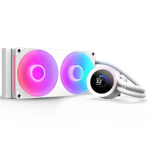 Water Cooler NZXT Kraken Plus 240 RGB, 240mm, Com Display LCD, Intel-AMD, Branco, RL-KR240-W2