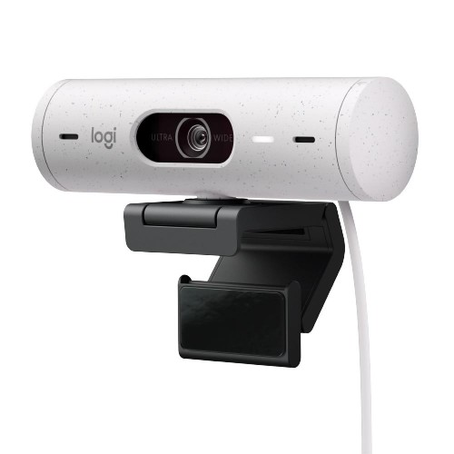 Webcam Logitech Brio 500, Full HD 1080P, 30 FPS, USB-C, Branco, 960-001426