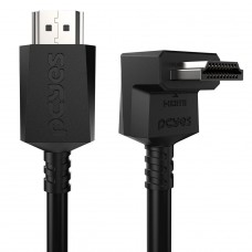 Cabo HDMI 2.0 PCYes, 4K 60Hz, 3D, Com Conector 90º Vertical, 2 Metros, PH20-2V-B