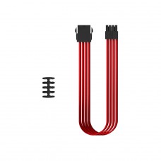 Cabo Sleeved DeepCool, 8 Pinos, 30cm, Vermelho, DP-EC300-CPU8P-RD