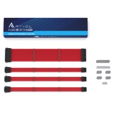 Cabos Extensores Sleeved Ryvel, Banhado a Ouro, 30cm, Vermelho, RY-CS-RD