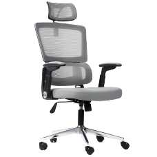 Cadeira de Escritório Bluecase Office Ergo Prime, Cinza Claro, Estrutura Preto, BCOP-03GLBK