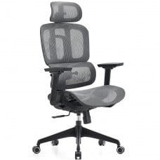 Cadeira de Escritório Dr. Office Business, Mesh, 3D, Ajustável, Suporta até 120kg, Preto e Cinza, DR-CH-BNR3DBGF