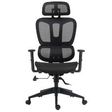 Cadeira de Escritório Dr. Office Business, Preta, Mesh, 2D com 7cm de altura ajustável, Suporta até 120kg 