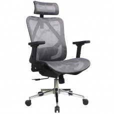 Cadeira de Escritório Dr. Office Ergo, Cinza, Mesh, Altura Ajustável, DR-CH-EGR2DBGF