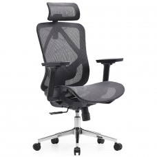 Cadeira de Escritório Dr. Office Ergo, Cinza, Mesh, Altura Ajustável, DR-CH-EGR2DBGF