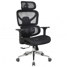 Cadeira de Escritório Dr. Office Fluence, Massageadora, Mesh, 3D, Ajustável, Preta, DR-CH-RFR3DBF