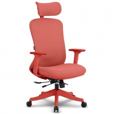 Cadeira de Escritório DT3 Atria Coral Red, Tecido Trinity, 3D, Ajustável, Vermelho