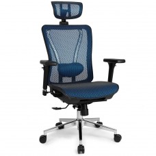Cadeira De Escritório DT3 Moira, Ajustável, Ergonômica, 3D, Mesh, Preto e Azul, 11215-0