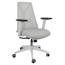 Cadeira Ergonômica Elements Olympia, 3D, Altura Ajustável, Branca e Cinza