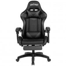 Cadeira Gamer PCTop Racer, Reclinável, Preta, Suporta Até 120KG