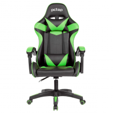 Cadeira Gamer PCTop Strike, Reclinável, Preto e Verde, Suporta Até 120KG