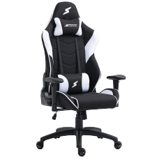 Cadeira Gamer SuperFrame Dragster, Reclinável, Tecido, Preto e Branco