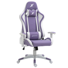 Cadeira Gamer SuperFrame Velvet, Reclinável, Roxo e Branco
