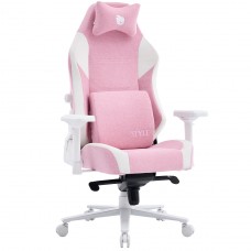 Cadeira Gamer Terabyte New Style, Reclinável, 4D, Tecido, Rosa e Branca, TR-CH-NSR4DPWF