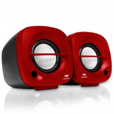 Caixa De Som C3Tech Speaker 2.0, USB/3.5mm, Vermelho, SP-303RD