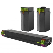 Caixa De Som Gamer Rise Mode Laser S2, Rainbow, Bluetooth/3.5mm, 2x5W, Preto, RM-SPL-02-ARGB