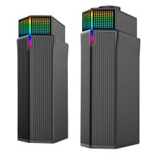 Caixa De Som Gamer Rise Mode Laser S2, Rainbow, Bluetooth/3.5mm, 2x5W, Preto, RM-SPL-02-RGB