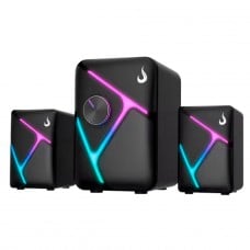 Caixa De Som Gamer Rise Mode Nebula, Rainbow, 3.5mm, 5W + 2x3W, Preto, RM-SPNE-01-RGB