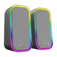 Caixa de Som Marvo SG-285 Havoc20 GY, RGB, Cinza