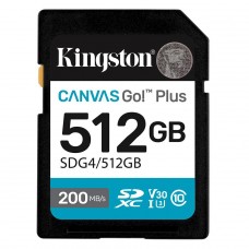 Cartão de Memória Kingston Canvas Go Plus, Gen4 512GB, SDG4/512GB