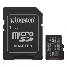 Cartão de Memória Kingston Canvas Select Plus Gen3, MicroSD 512GB, Classe 10, Com Adaptador, SDCS3/512GB