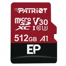 Cartão De Memória Patriot EP Series MicroSDXC, 512GB, UHS-1, V30 A1, Com Adaptador, PEF512GEP31MCX