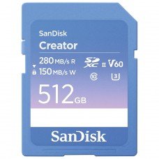 Cartão De Memória SanDisk Creator SD UHS-II, 512GB, SDXC, 280MBs, SDSDXEP-512G-GNCIS