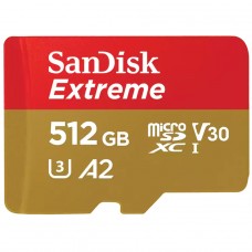 Cartão De Memória SanDisk Extreme MicroSDXC UHS-I, 512GB, Com Adaptador, SDSQXAV-512G-GN6MA