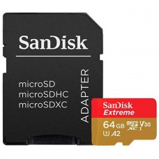 Cartão De Memória SanDisk Extreme MicroSDXC UHS-I, 64GB, 160MBs, Class 10, Com Adaptador, SDSQXA2-064G-GN6AA
