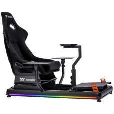 Cockpit Para Simulador de Voo Thermaltake GF500 Flight Simulator, RGB, Com Cadeira, Suporte de Pedais/Manche/Joystick, Preto, GSC-F50-CPASBB-01