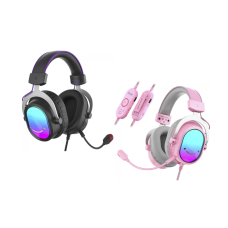 Combo DUO, 2x Headset Gamer Fifine AmpliGame H16, 7.1 Surround, RGB, USB Preto + Rosa