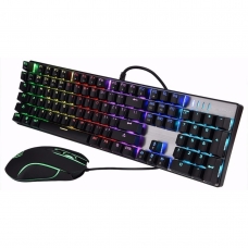 Combo Gamer Teclado e Mouse Motospeed CK888 Teclado Mecânico Switch Outemu Blue e Mouse 2400DPI