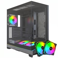 Combo Montech, Gabinete Sky Three C/ 3 Fans + 2 Fans Reverse RX120 Pro