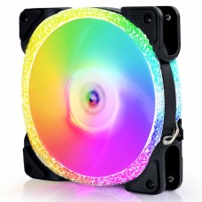 Cooler Para Gabinete Round5 Crystal Black, ARGB, 120mm, PWM, Preto, R5-CRYSTAL-FW-B-2199